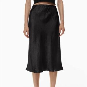 Aritzia Babaton Slip Satin Midi Skirt | Color: Black | Size: 6